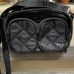 Lug black with Green and White inside Mini Bag with Floral Design